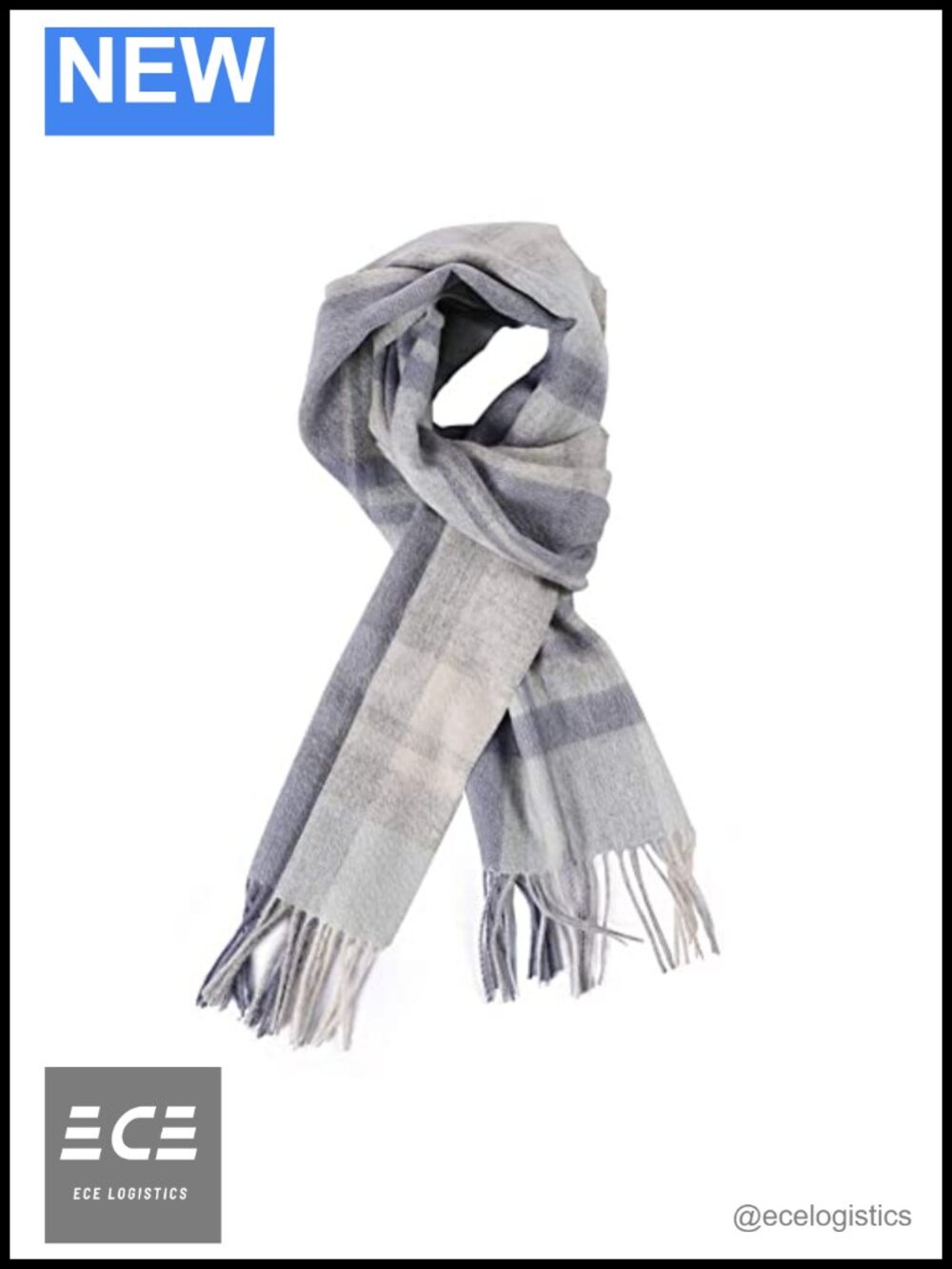 100% Wool Plaid Scarf Thick Soft Winter Wrap for Men Women